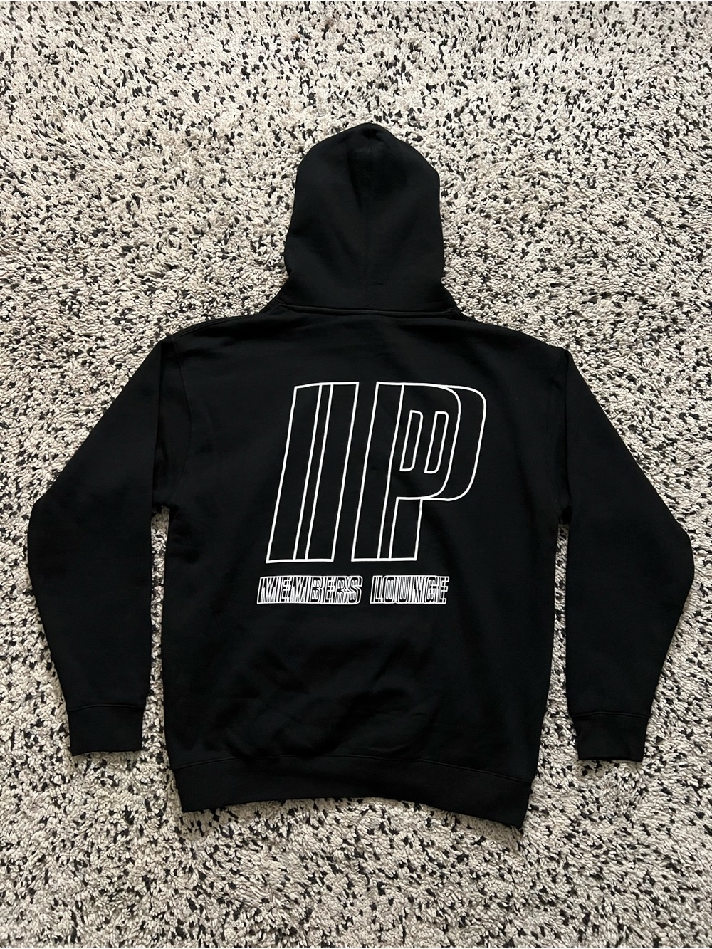 Insomniac EDC Members Lounge Passport Hoodie Black White Graphic Pullover Large